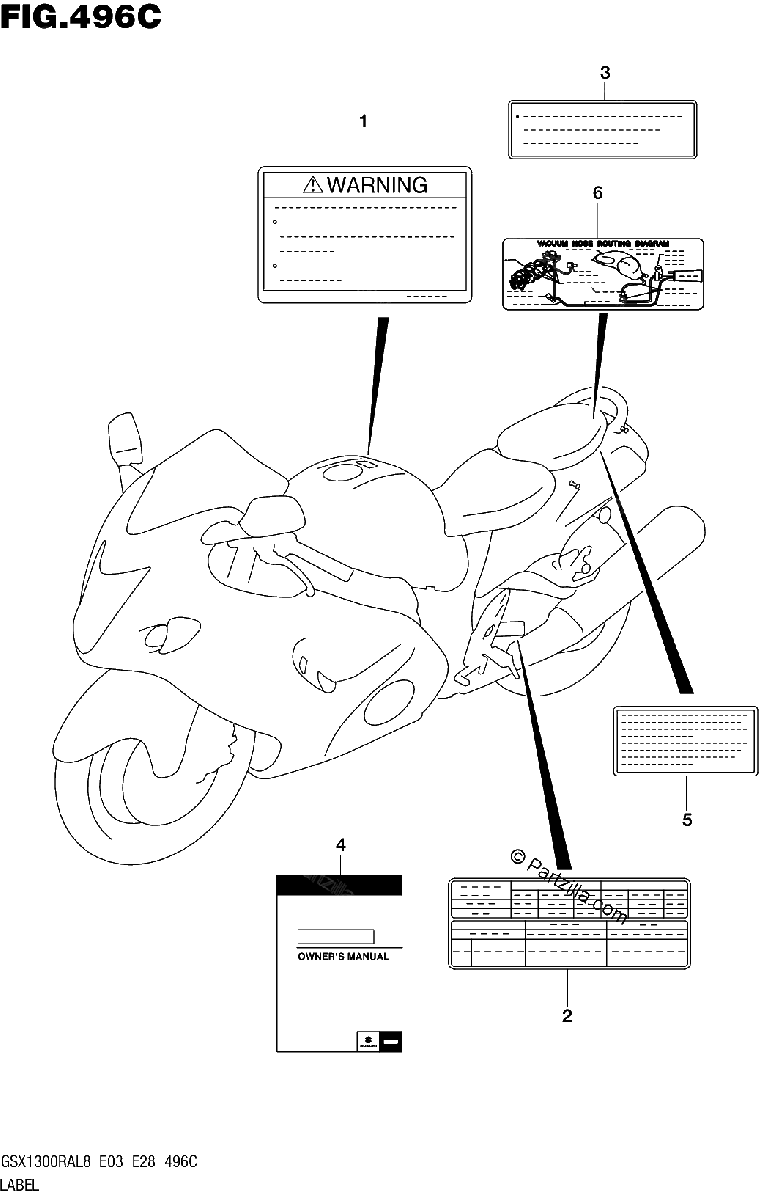 Diagrama de 496C LABEL GSX1300RAL8 E33