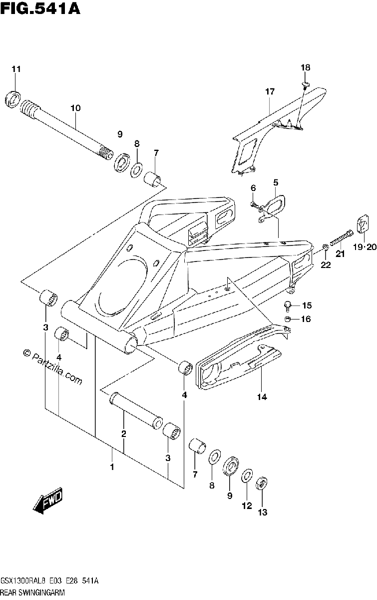 Diagrama de 541A REAR SWINGINGARM