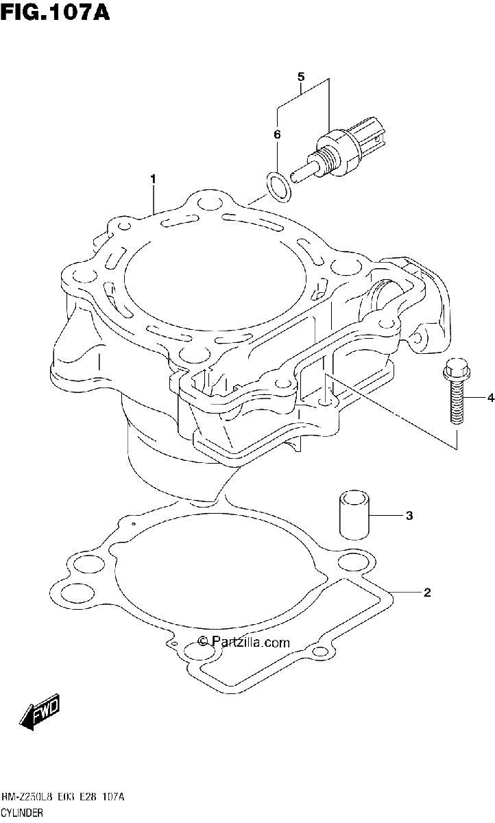 Diagrama de 107A CYLINDER