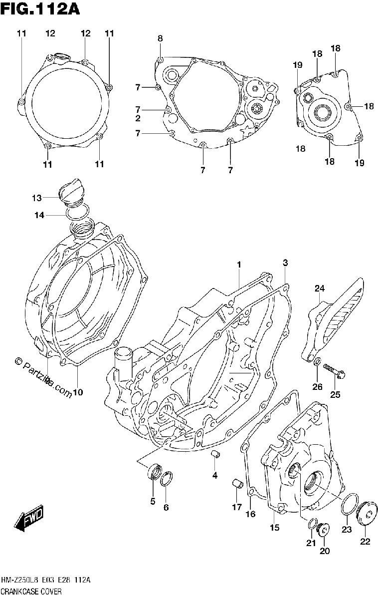Diagrama de 112A CRANKCASE COVER