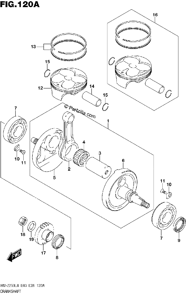 Diagrama de 120A CRANKSHAFT