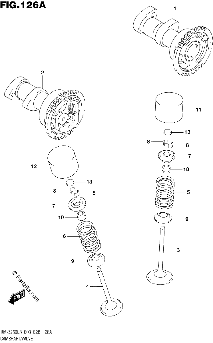 Diagrama de 126A CAMSHAFT VALVE