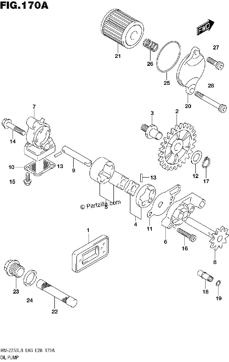 Diagrama de 170A OIL PUMP