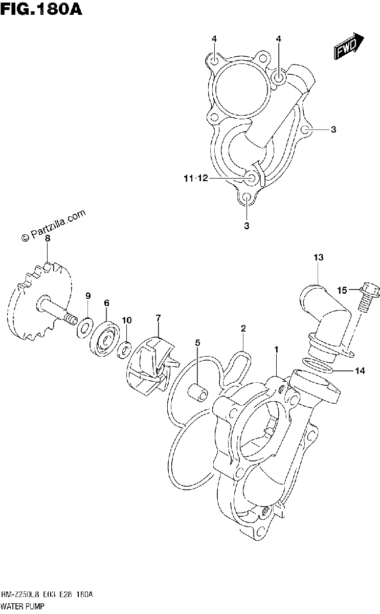Diagrama de 180A WATER PUMP