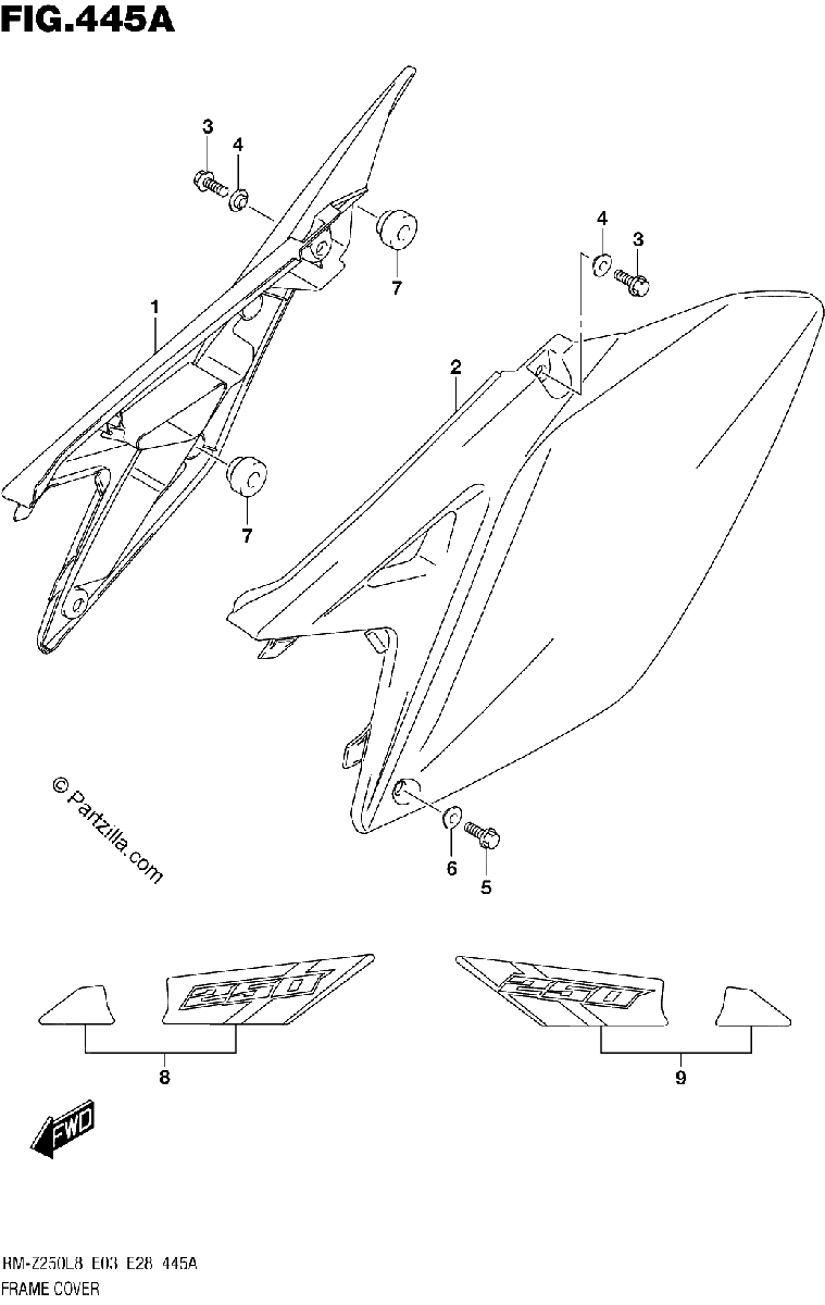 Diagrama de 445A FRAME COVER