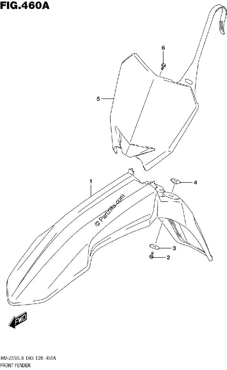 Diagrama de 460A FRONT FENDER