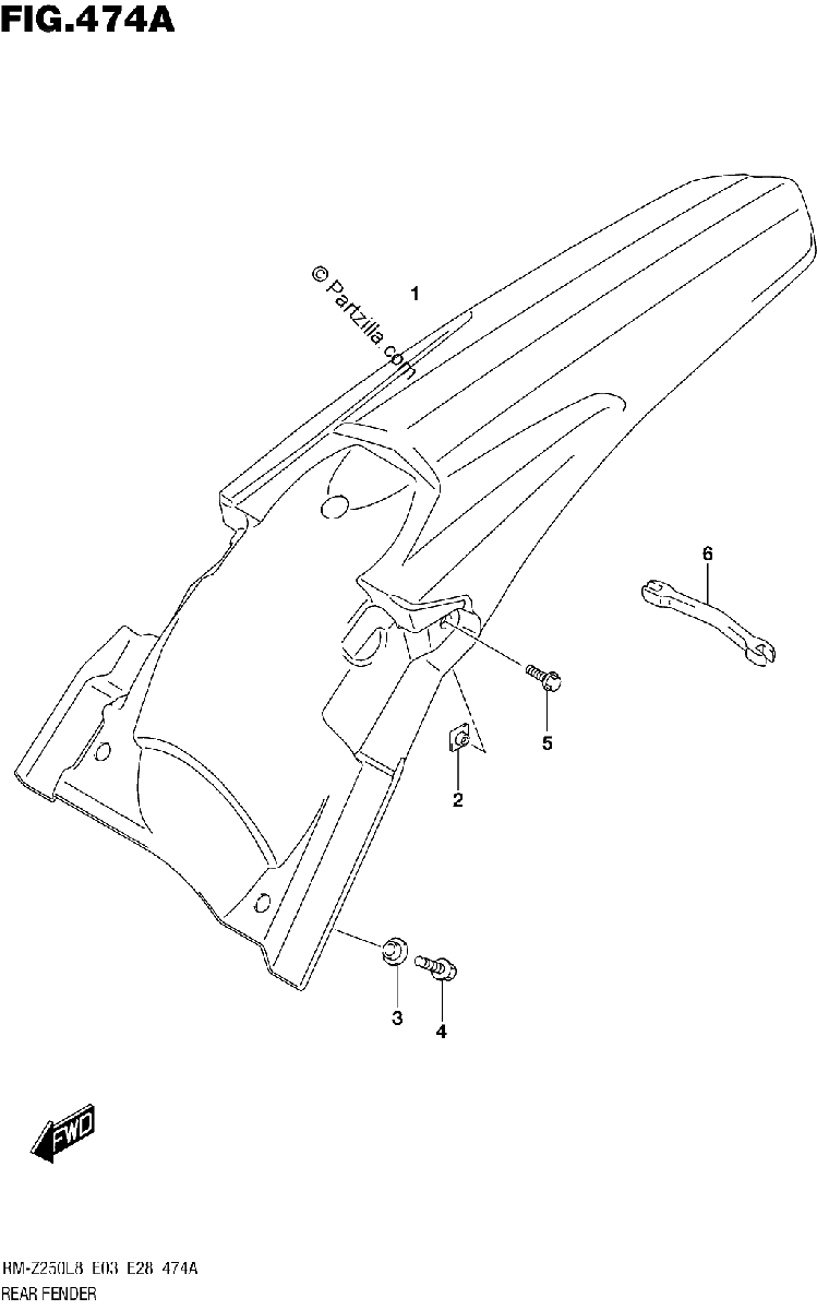 Diagrama de 474A REAR FENDER