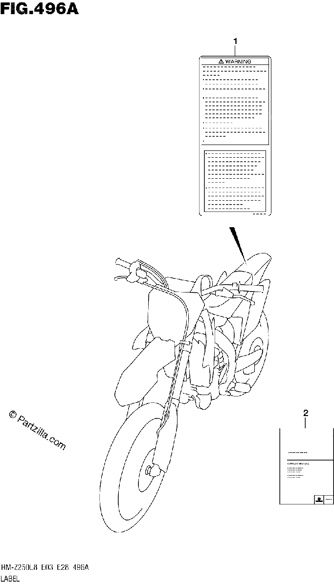 Diagrama de 496A LABEL RM Z250L8 E03