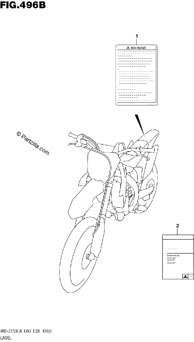 Diagrama de 496B LABEL RM Z250L8 E28