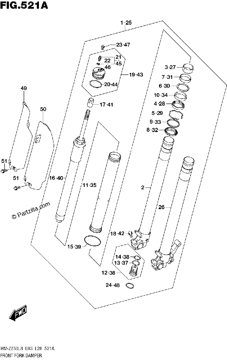 Diagrama de 521A FRONT FORK DAMPER
