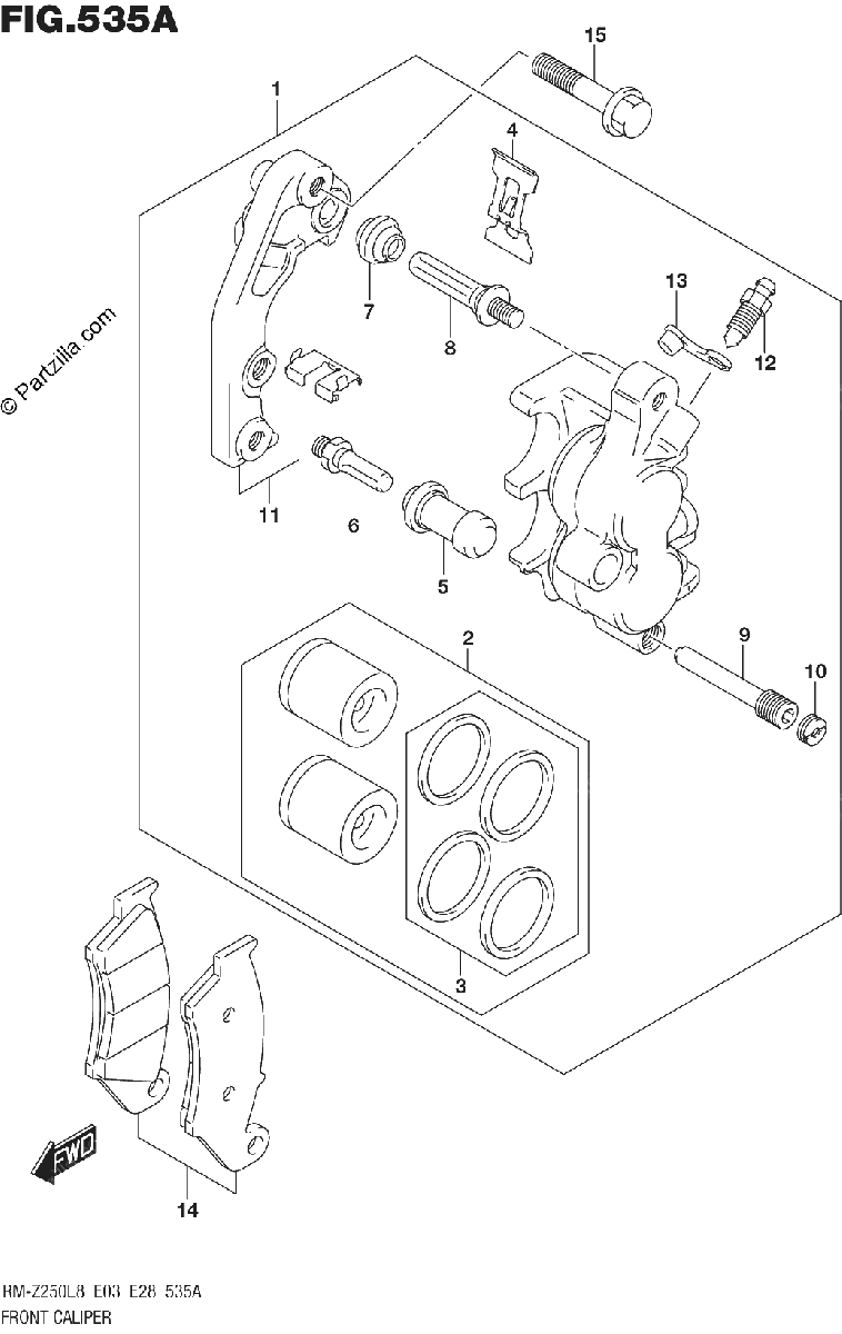 Diagrama de 535A FRONT CALIPER