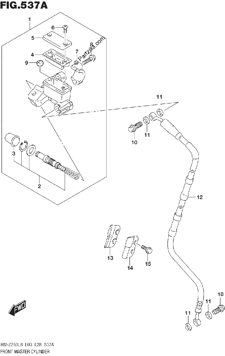 Diagrama de 537A FRONT MASTER CYLINDER