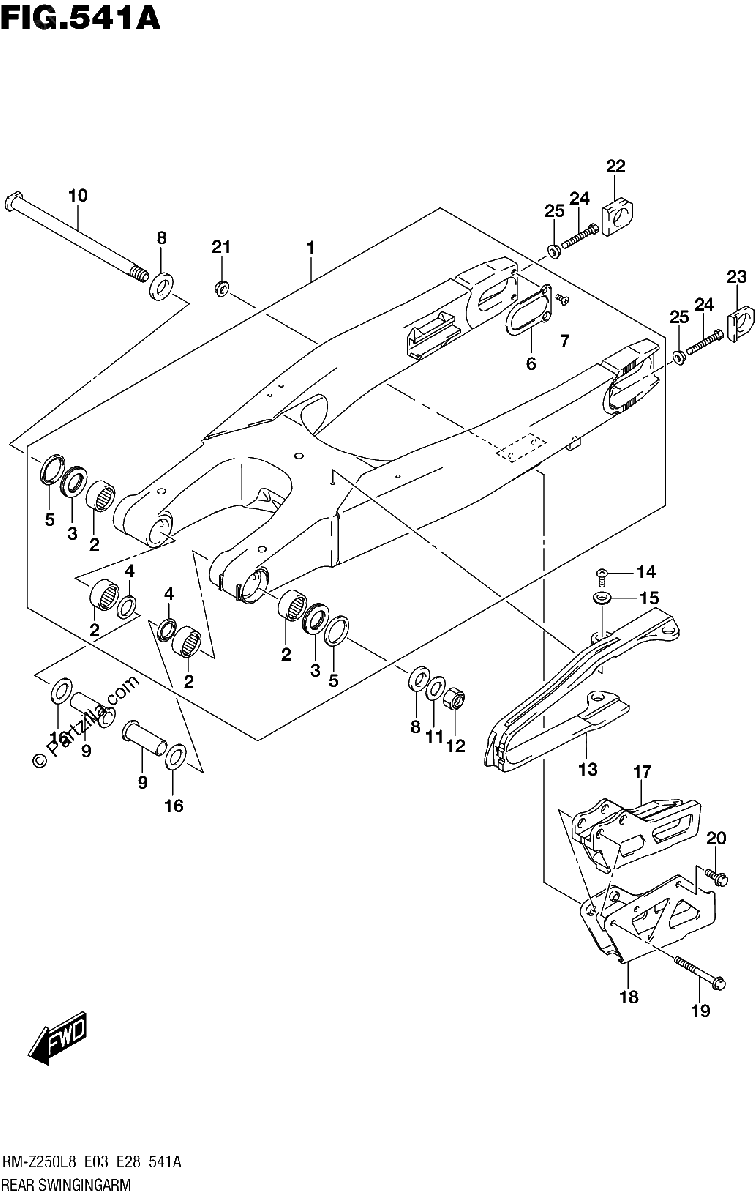 Diagrama de 541A REAR SWINGINGARM