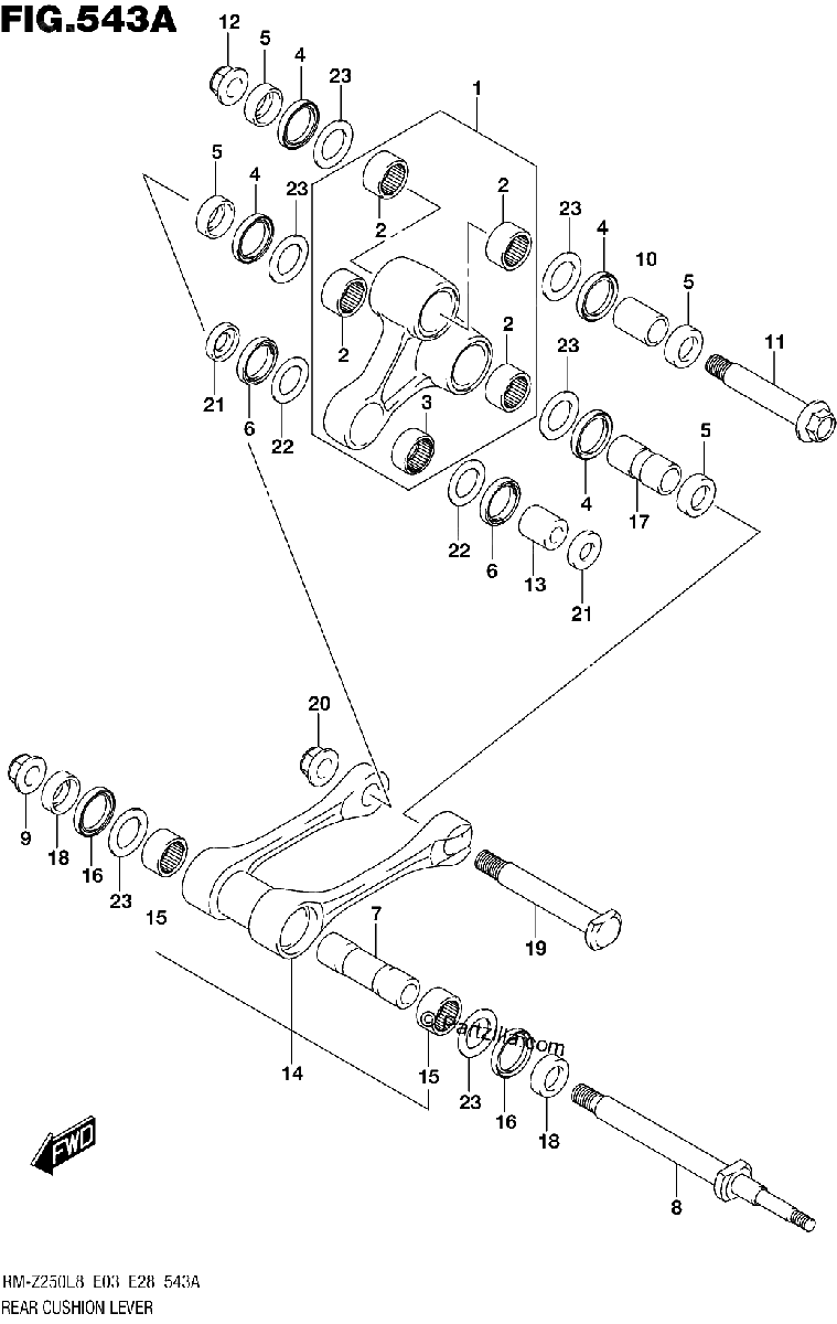 Diagrama de 543A REAR CUSHION LEVER