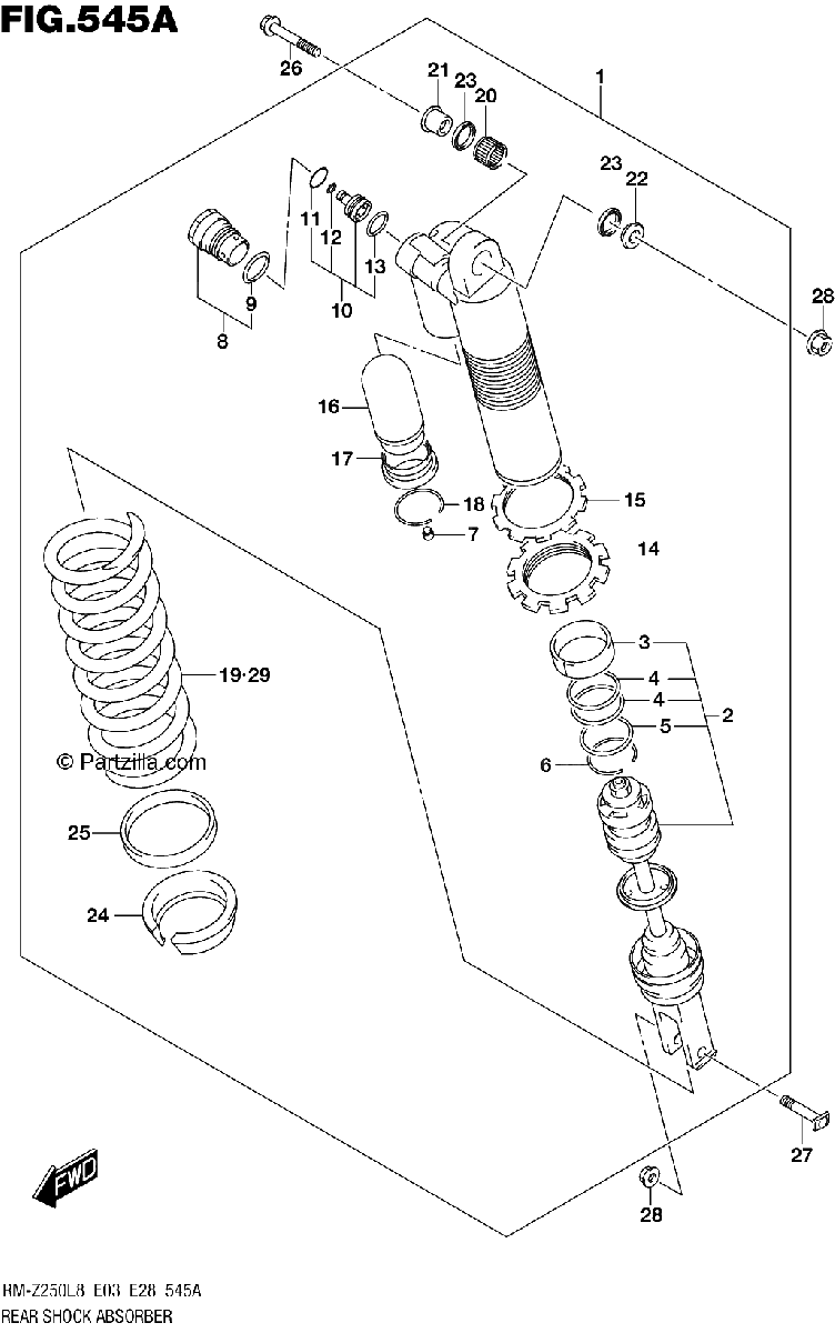 Diagrama de 545A REAR SHOCK ABSORBER