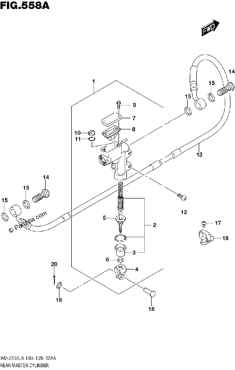 Diagrama de 558A REAR MASTER CYLINDER