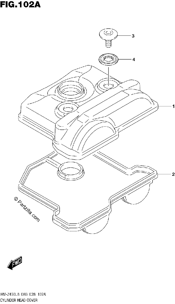 Diagrama de 102A CYLINDER HEAD COVER