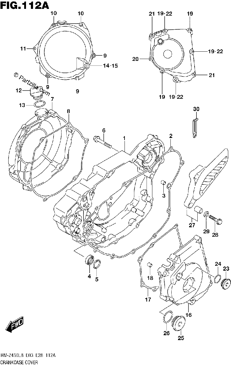 Diagrama de 112A CRANKCASE COVER