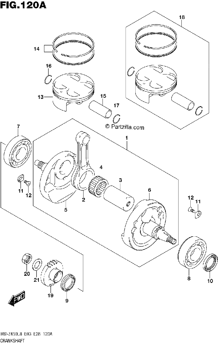 Diagrama de 120A CRANKSHAFT