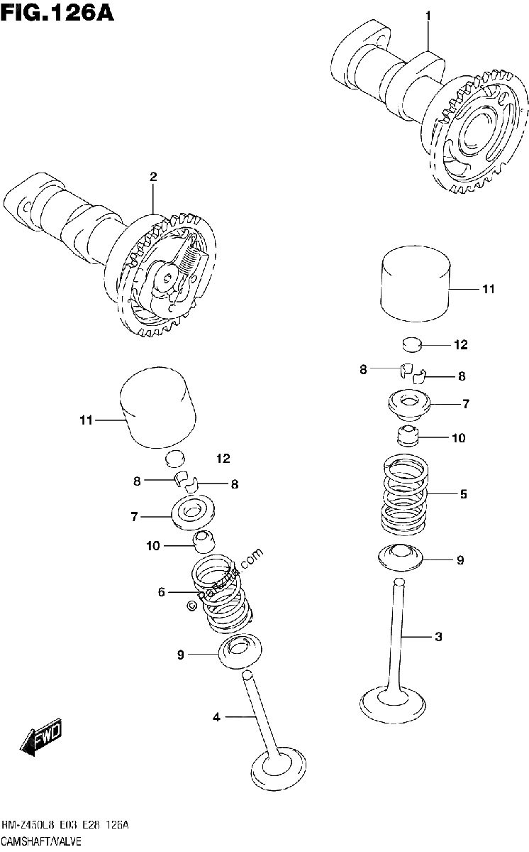 Diagrama de 126A CAMSHAFT VALVE
