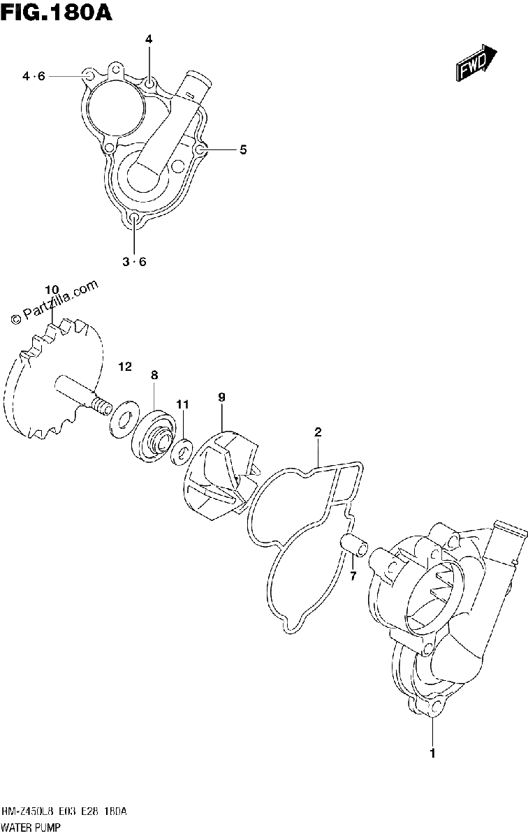 Diagrama de 180A WATER PUMP