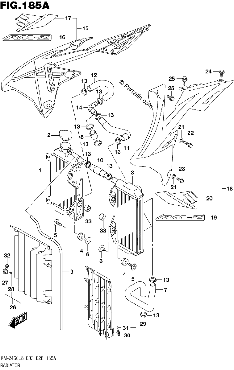 Diagrama de 185A RADIATOR
