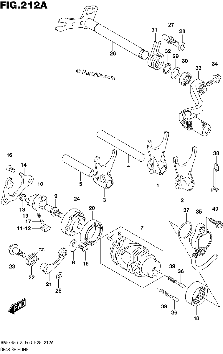 Diagrama de 212A GEAR SHIFTING