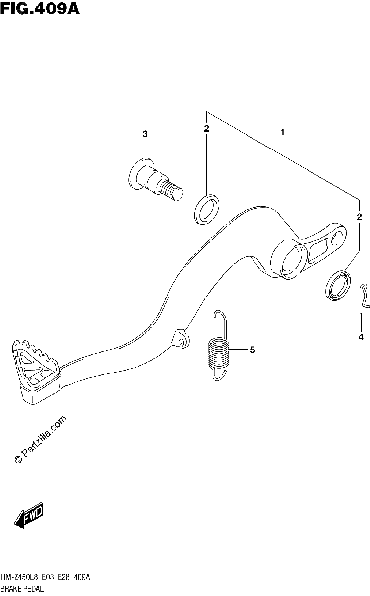 Diagrama de 409A BRAKE PEDAL