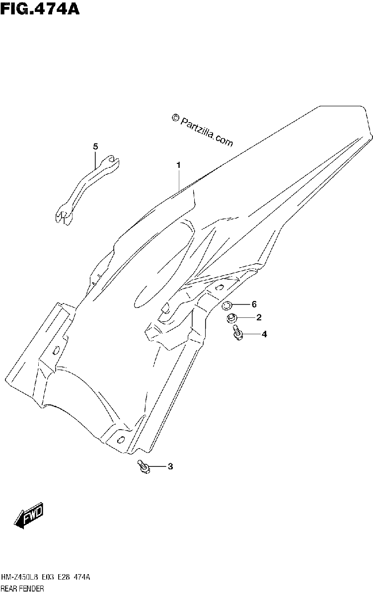 Diagrama de 474A REAR FENDER