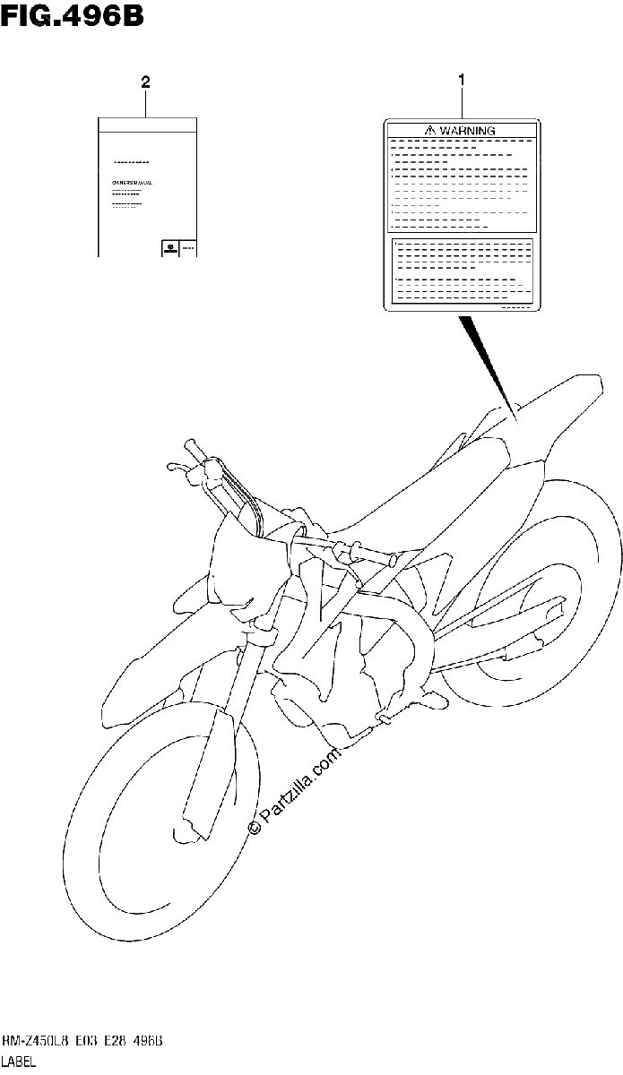 Diagrama de 496B LABEL RM Z450 E28