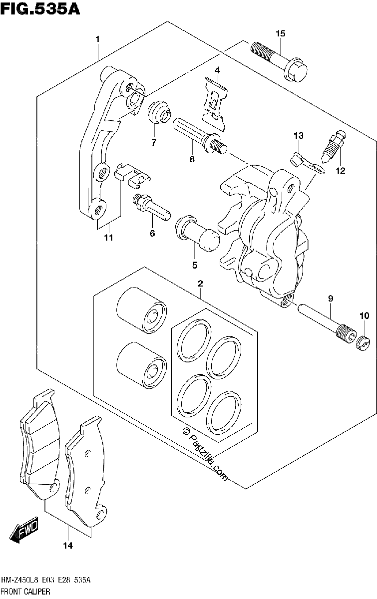 Diagrama de 535A FRONT CALIPER