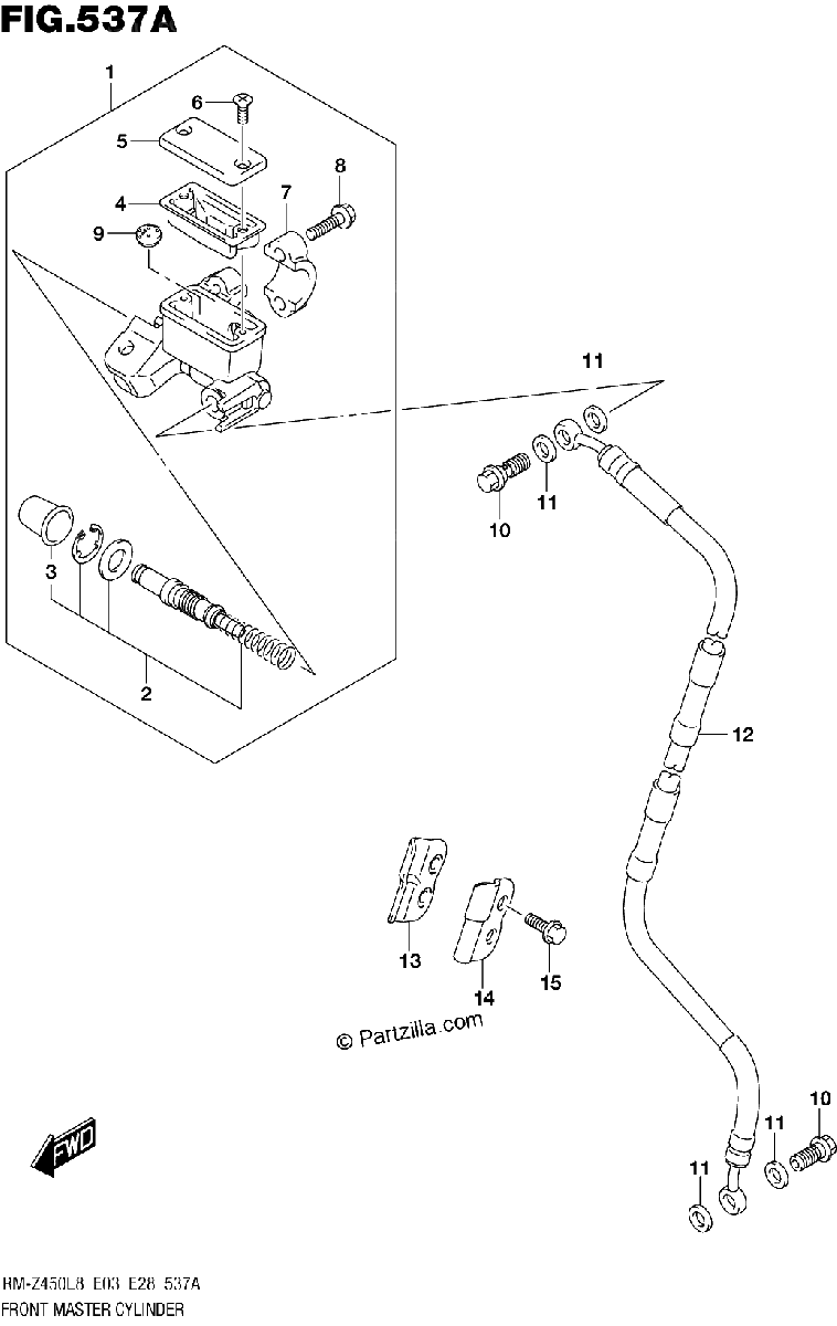 Diagrama de 537A FRONT MASTER CYLINDER
