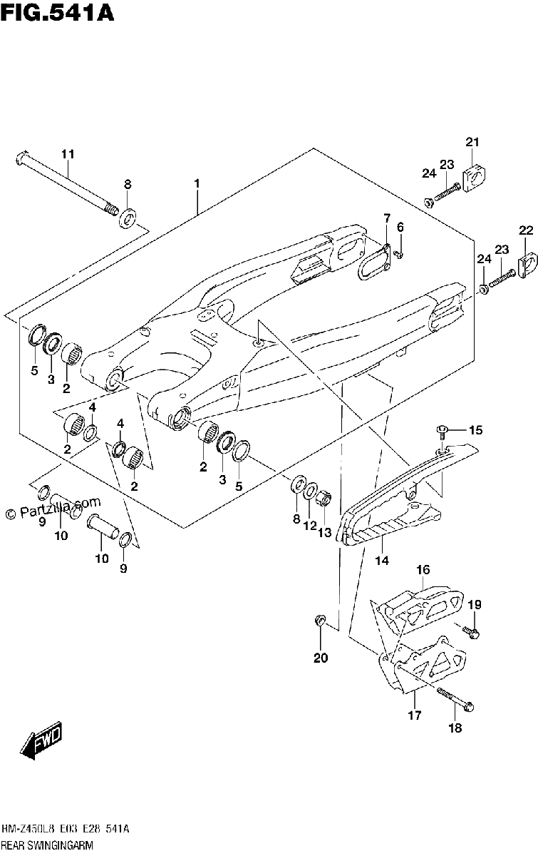 Diagrama de 541A REAR SWINGINGARM