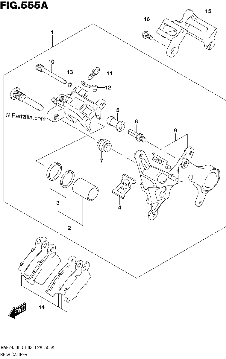 Diagrama de 555A REAR CALIPER