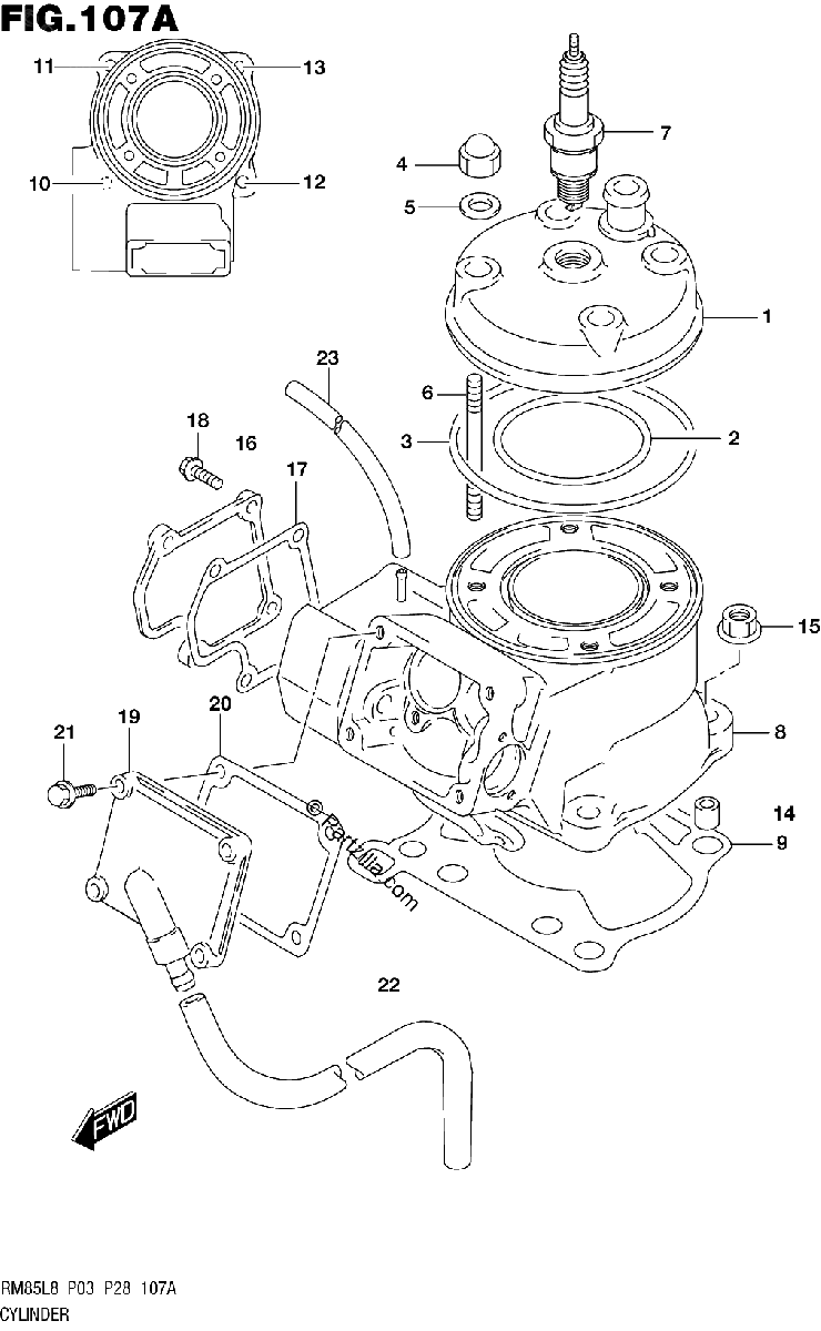 Diagrama de 107A CYLINDER