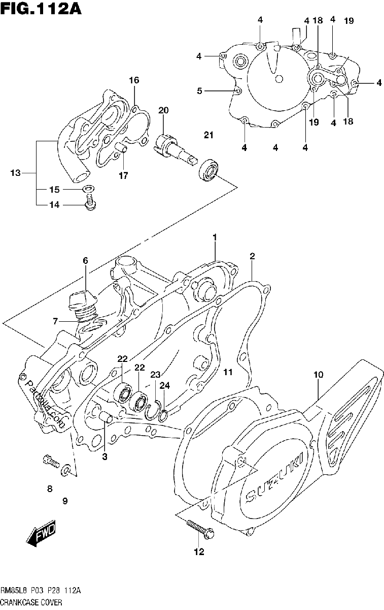 Diagrama de 112A CRANKCASE COVER