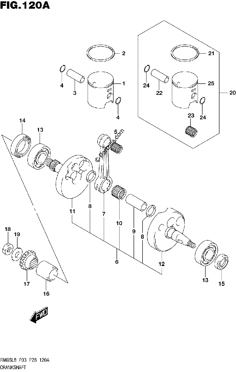 Diagrama de 120A CRANKSHAFT