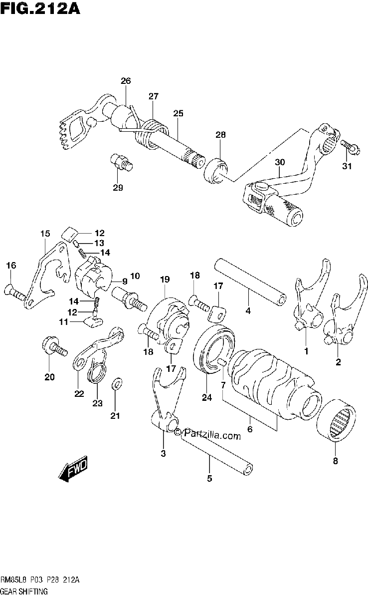 Diagrama de 212A GEAR SHIFTING