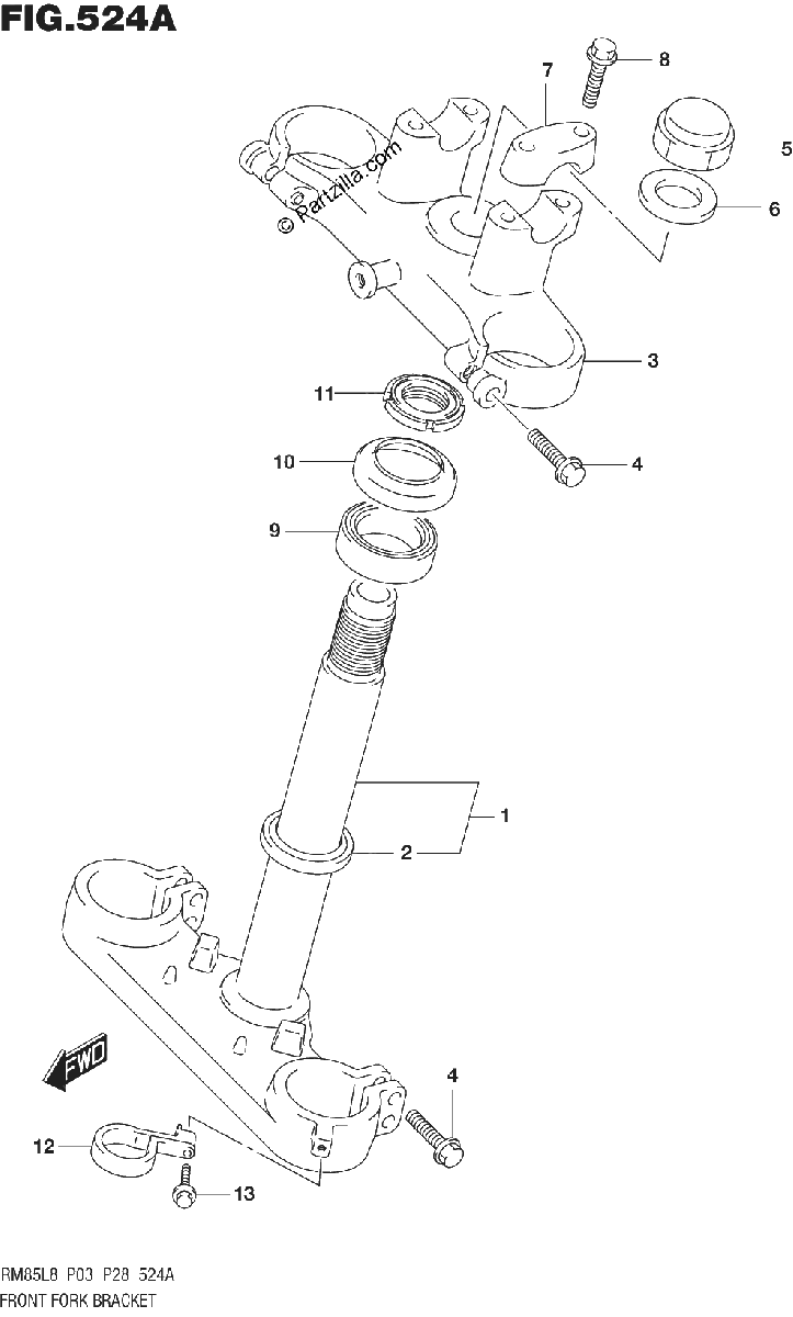 Diagrama de 524A STEM STEERING