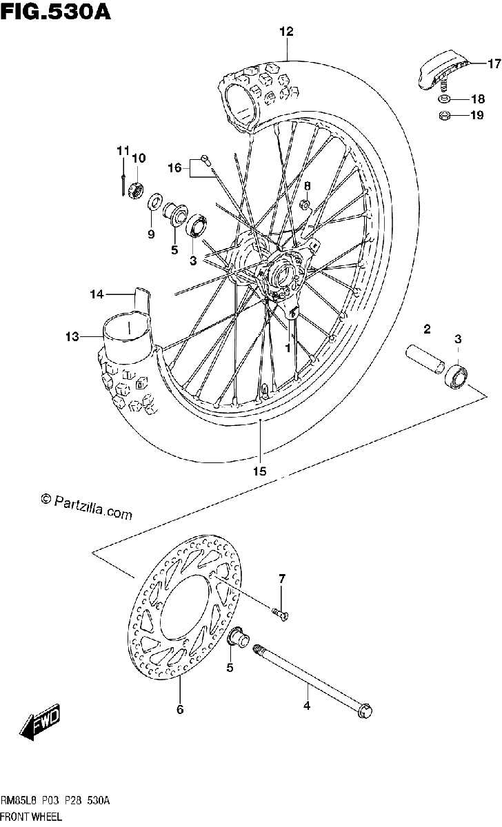 Diagrama de 530A FRONT WHEEL