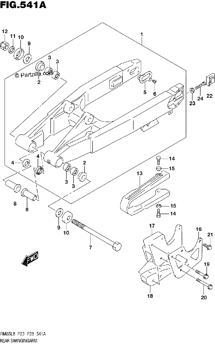 Diagrama de 541A REAR SWINGINGARM