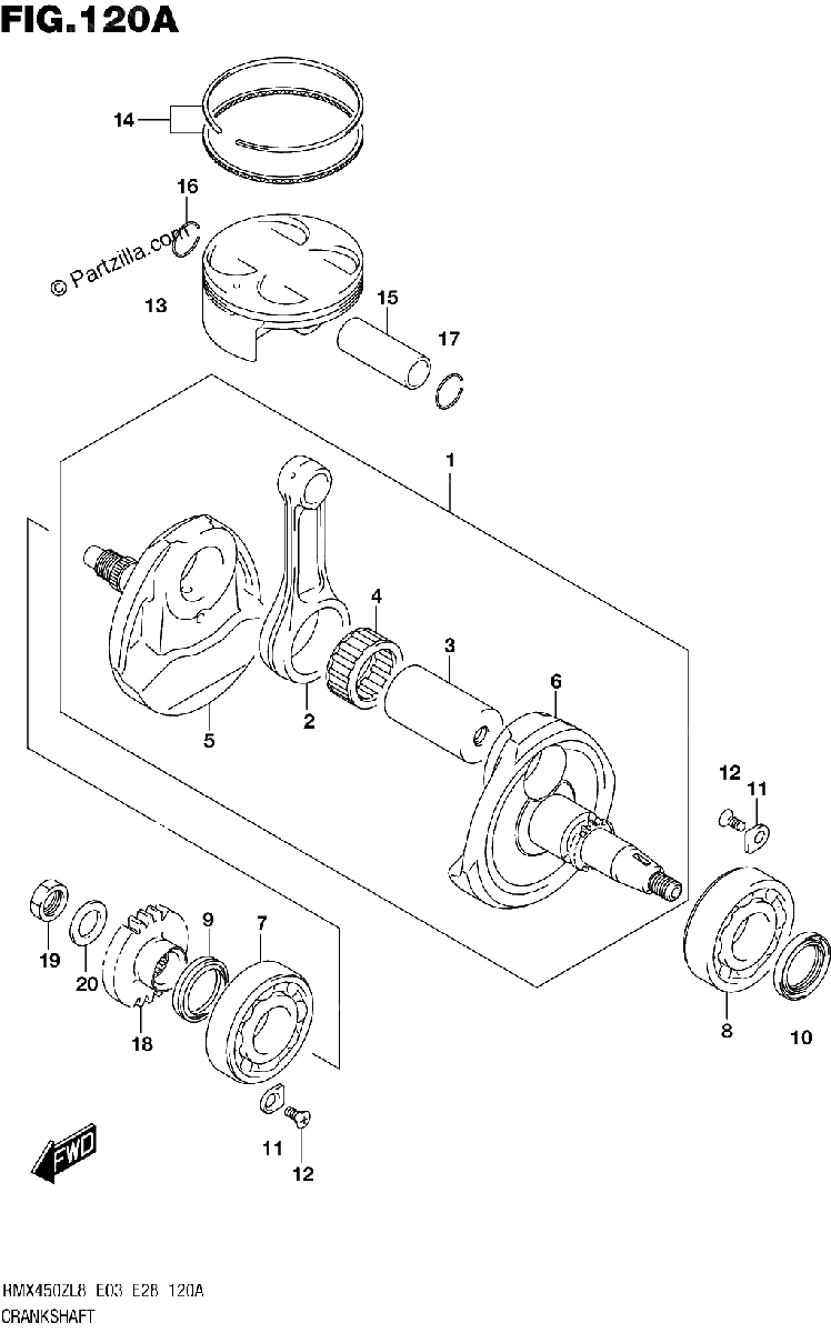 Diagrama de 120A CRANKSHAFT