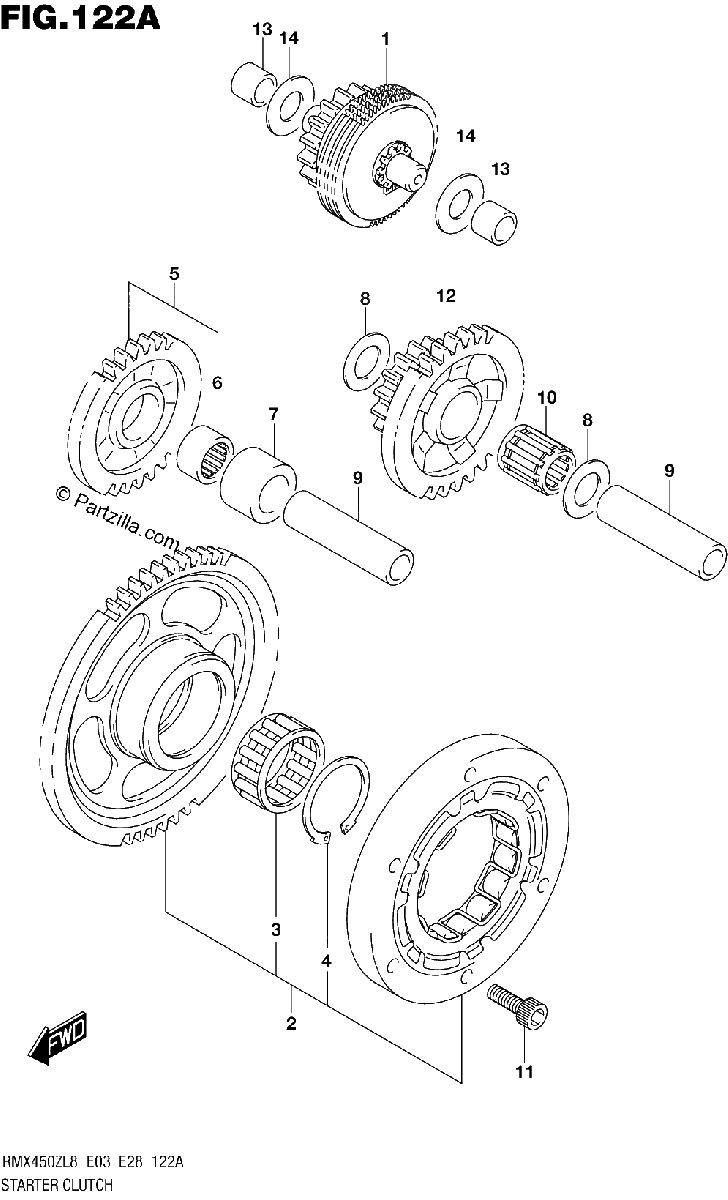 Diagrama de 122A STARTER CLUTCH