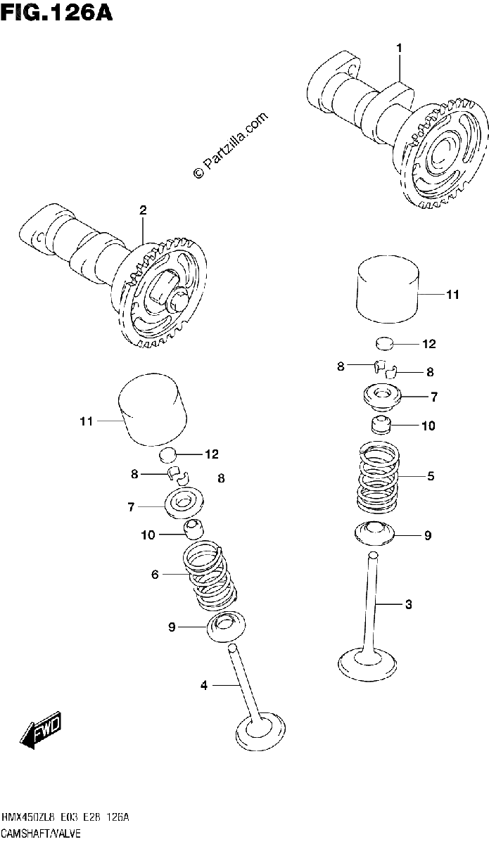 Diagrama de 126A CAMSHAFT VALVE