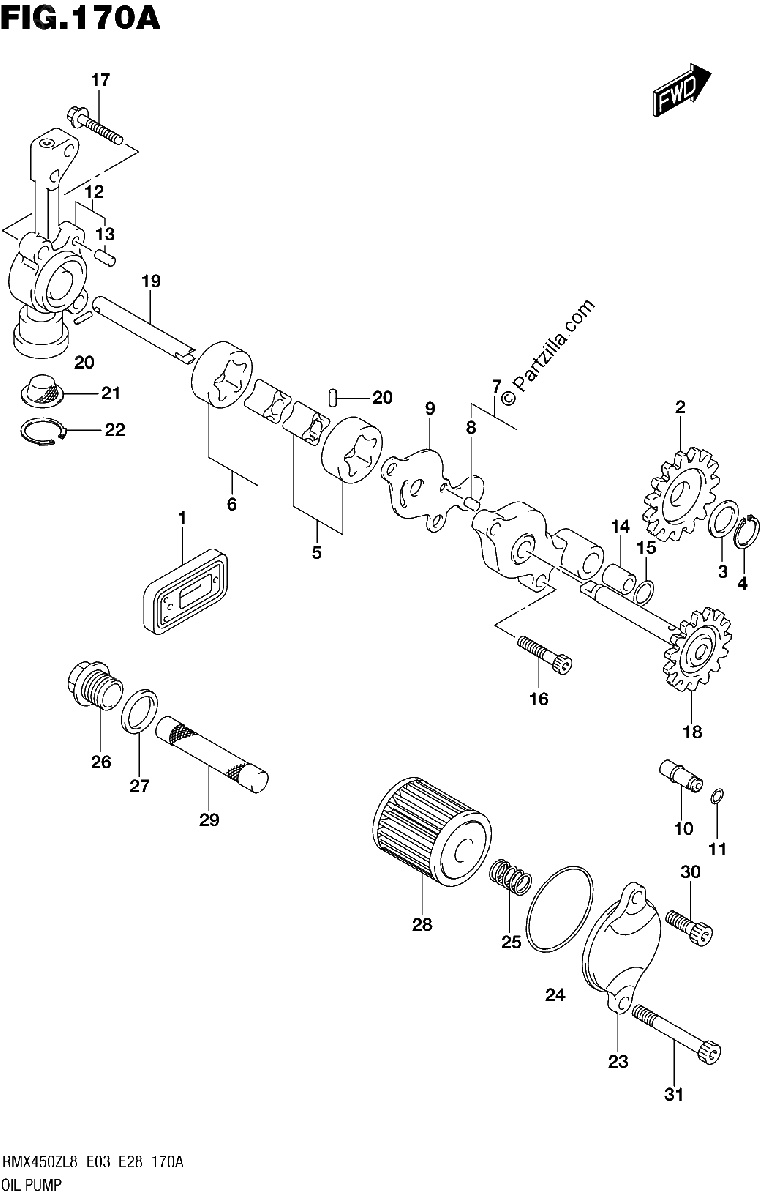 Diagrama de 170A OIL PUMP