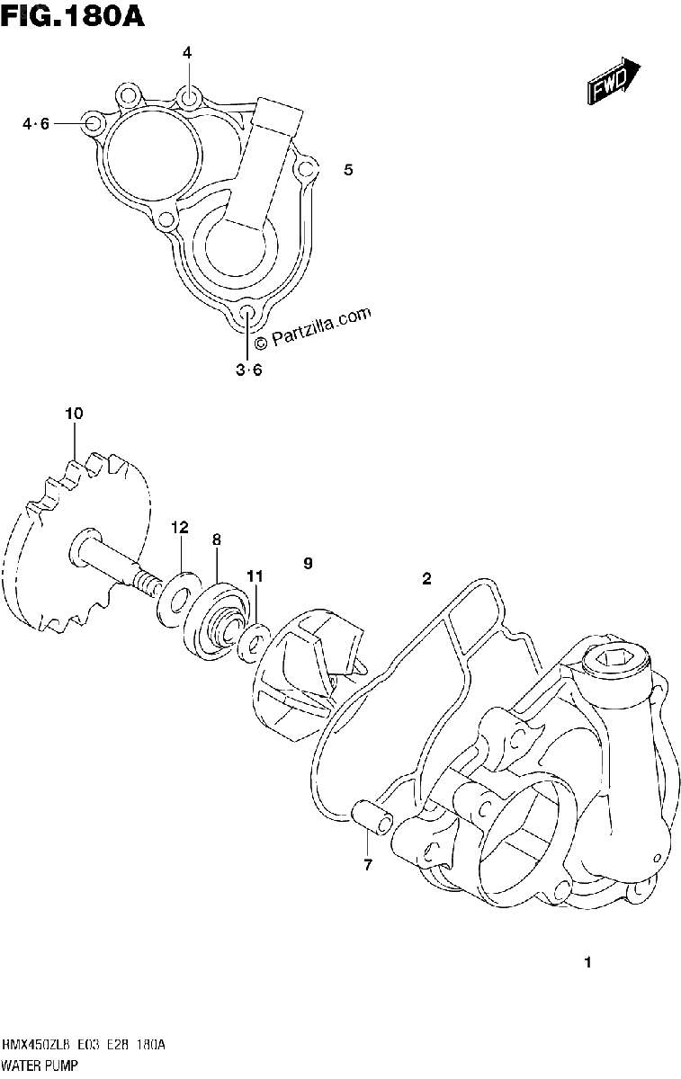 Diagrama de 180A WATER PUMP