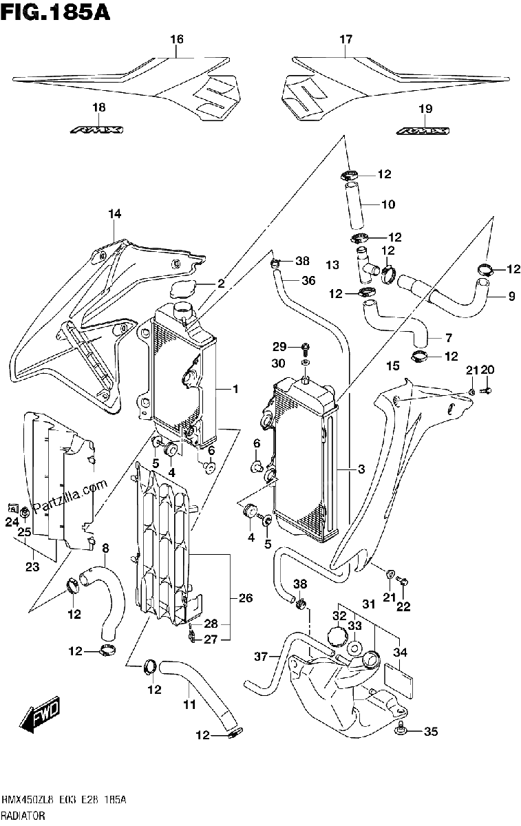 Diagrama de 185A RADIATOR