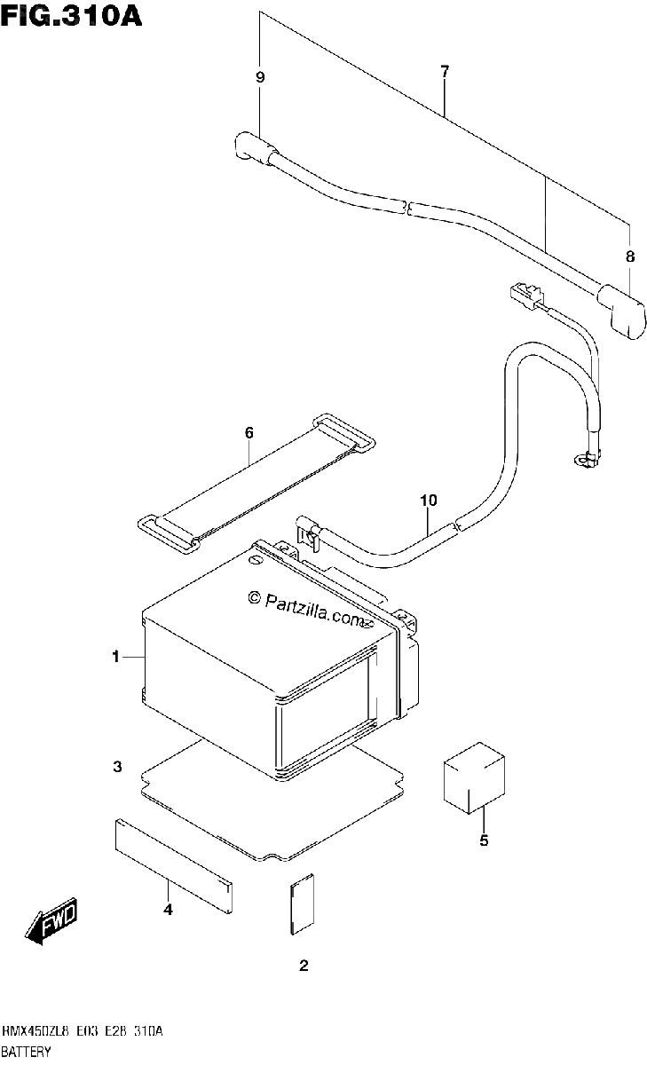 Diagrama de 310A BATTERY