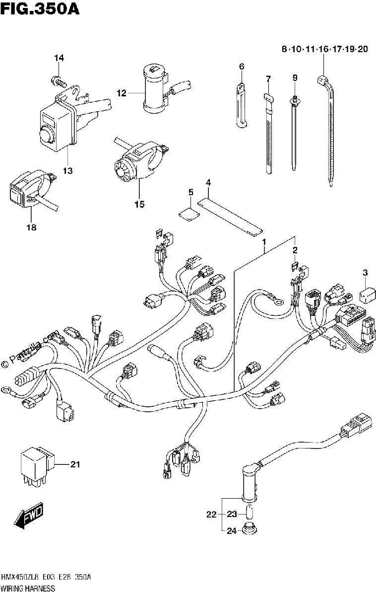 Diagrama de 350A WIRING HARNESS