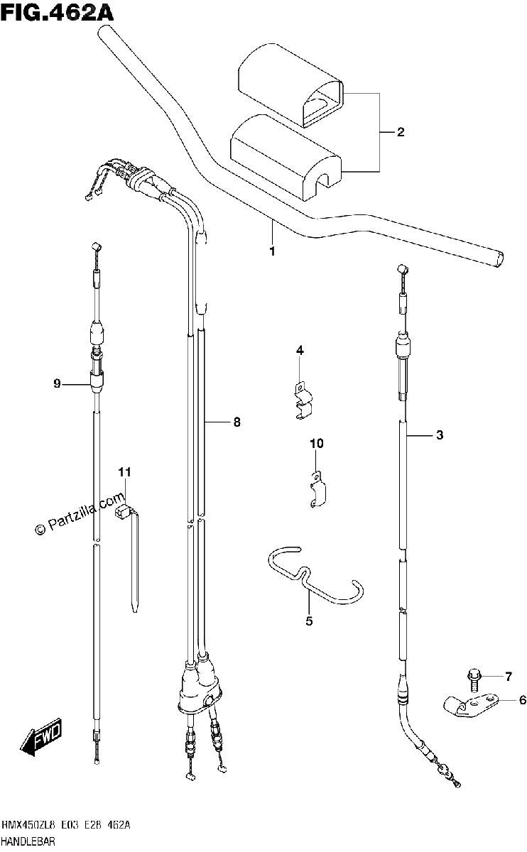 Diagrama de 462A HANDLEBAR